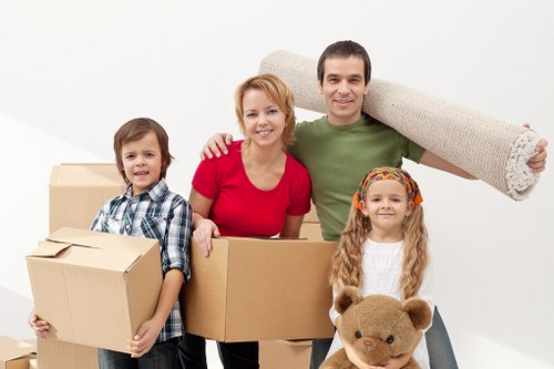 Packed household boxes ready for local house removals