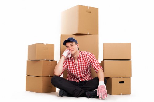 Careful loading of household furniture into a van
